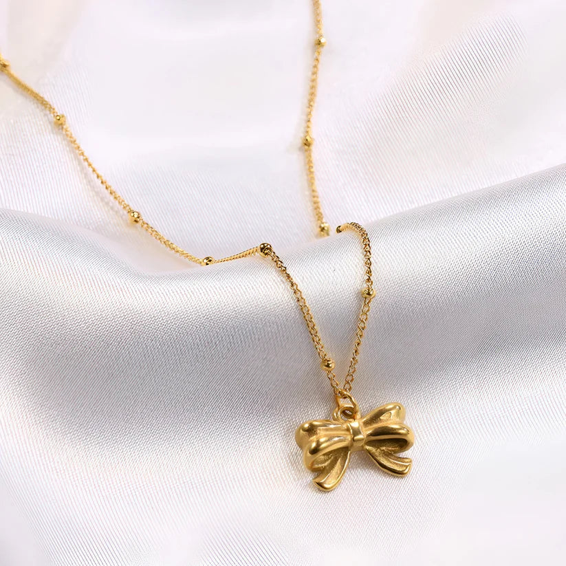 The Daintiest Bow Pendant Necklace