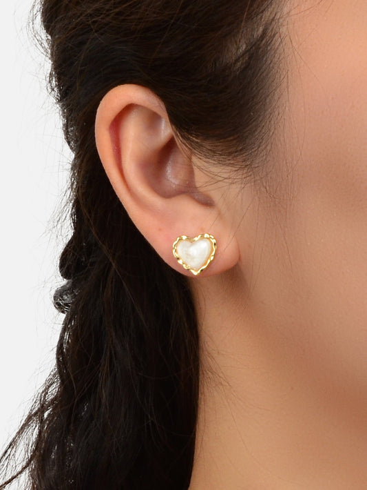 Eternal Heart Resin Stud Earrings