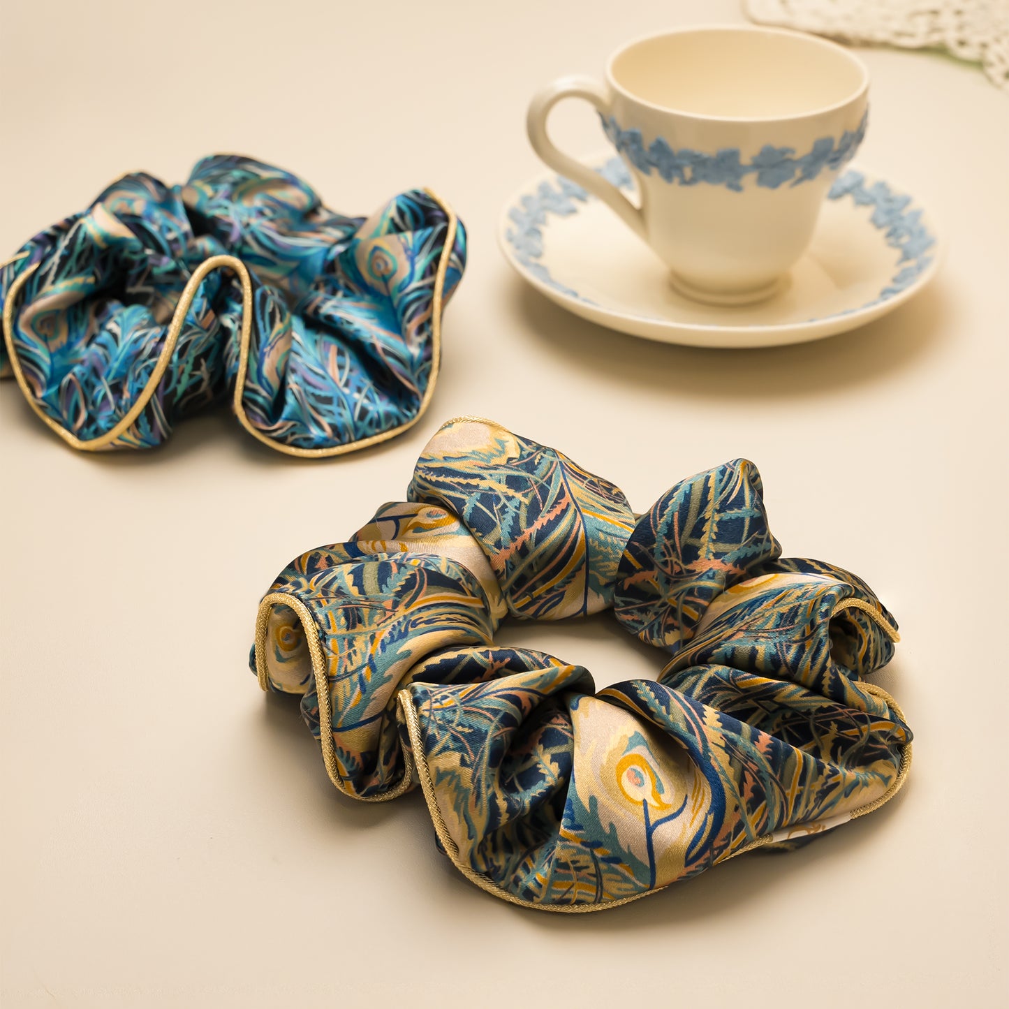 Liberty of London Silk Scrunchies - Juno Feather