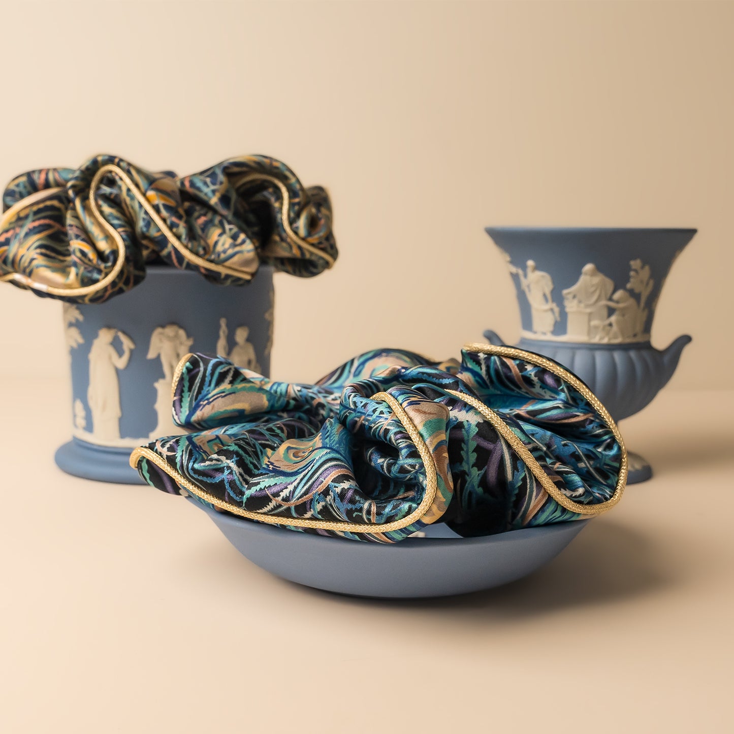 Liberty of London Silk Scrunchies - Juno Feather