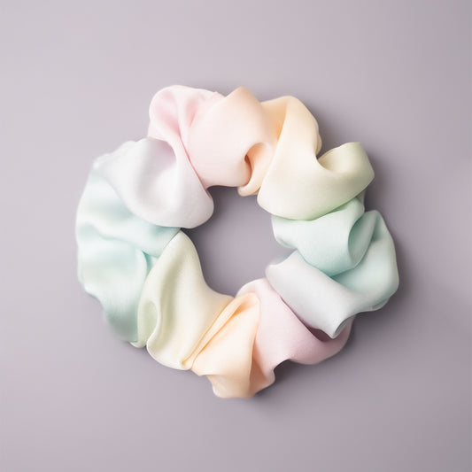 Lyra Silk Scrunchies - Misty Rainbow