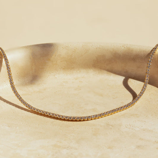 Glistening Dainty Tennis Choker Necklace