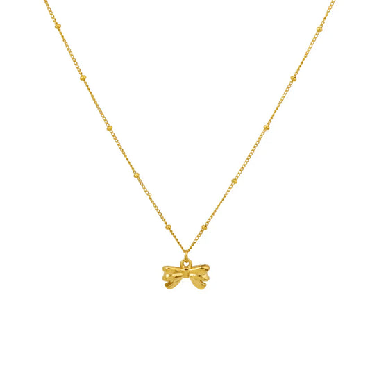 The Daintiest Bow Pendant Necklace